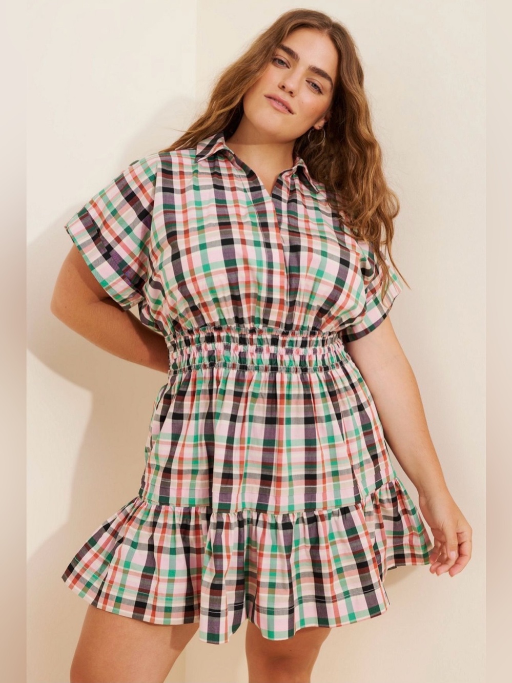 Anthropologie Somerset Plaid Mini Dress Size 2X